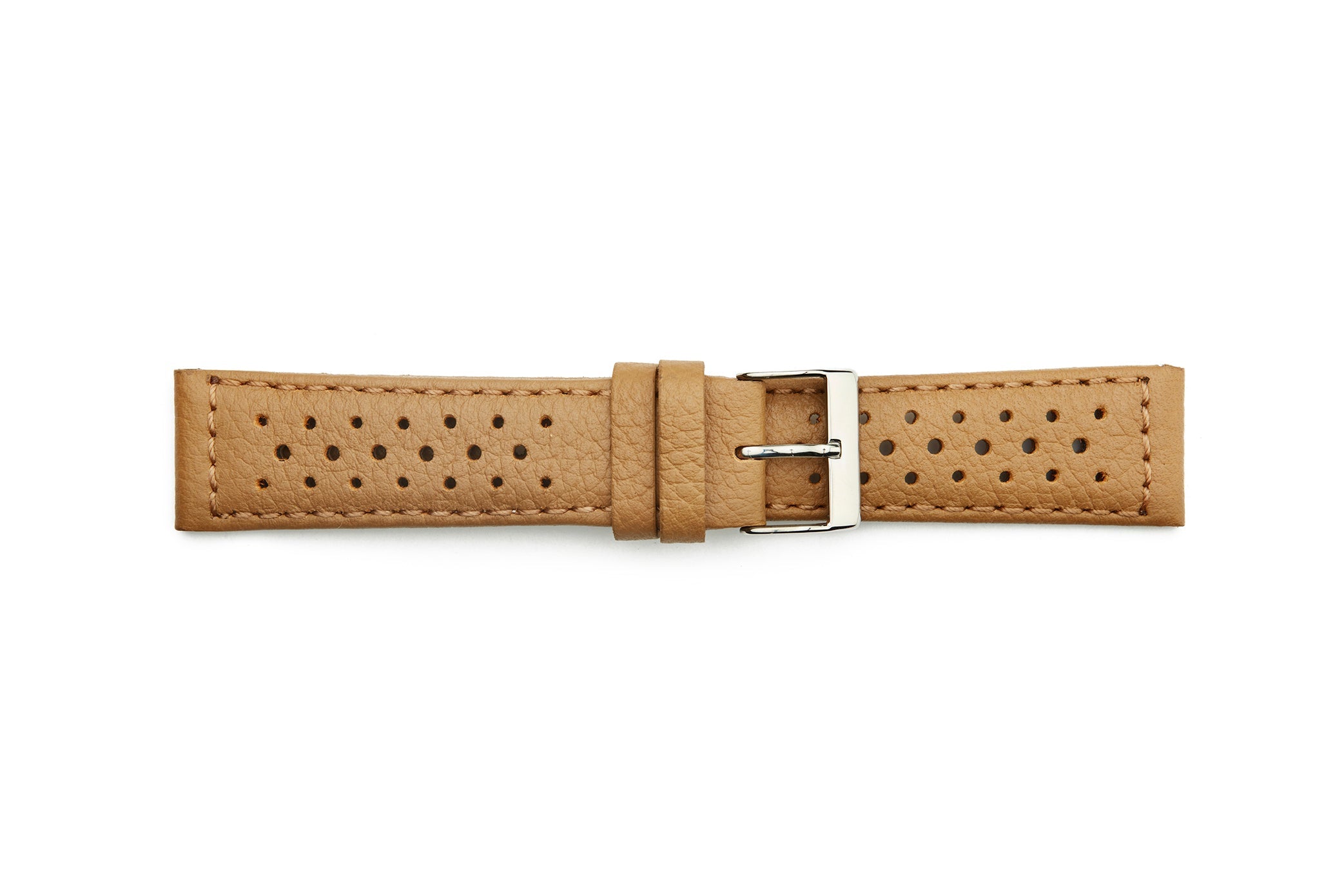 Tan Textured Calf Leather Watch Band